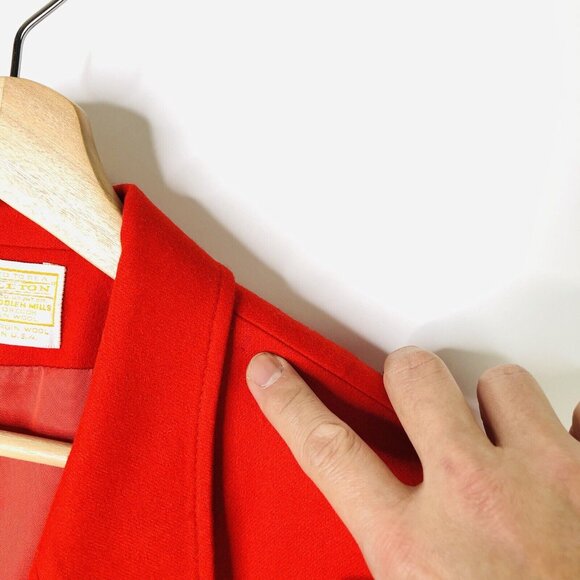Pendleton 100% Wool Suits Set Blazer Jacket Sz 10 Skirt 12 Red Holiday Christmas - Picture 6 of 15